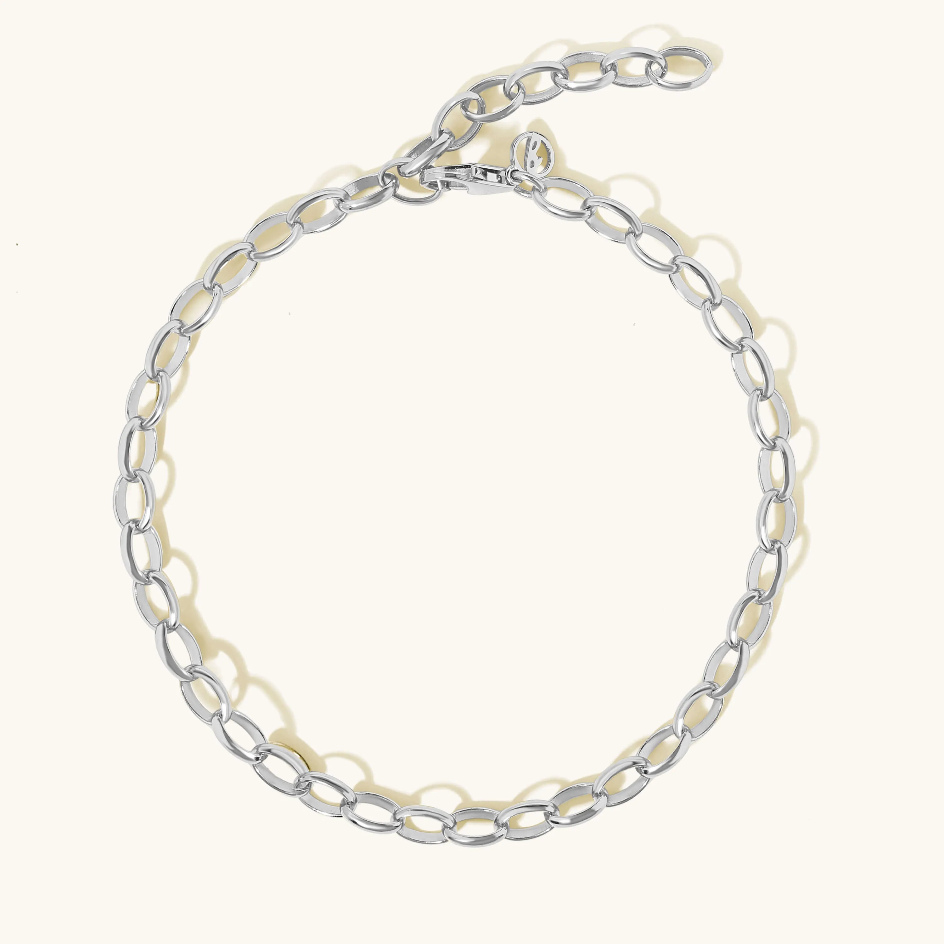 Oval Link Charm Anklet