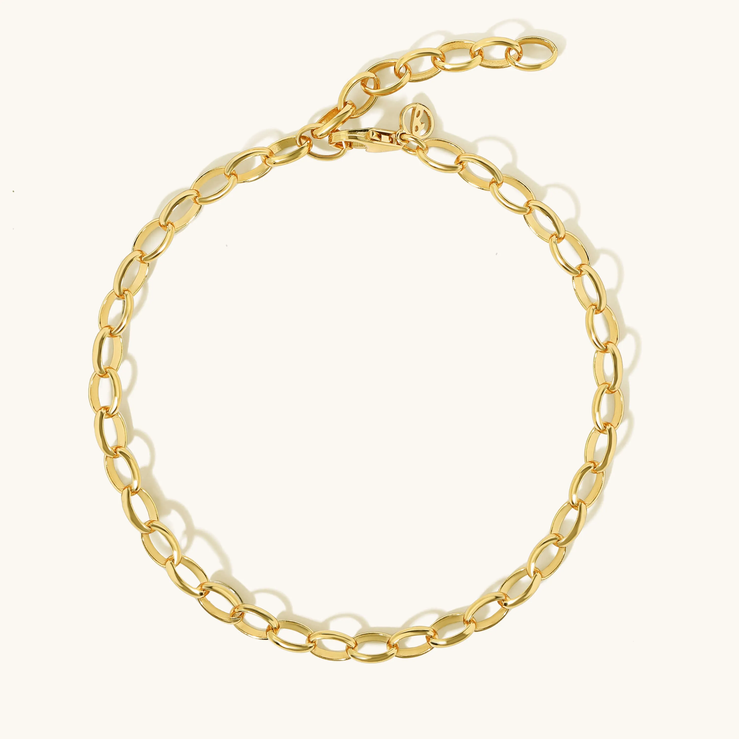 Oval Link Charm Anklet