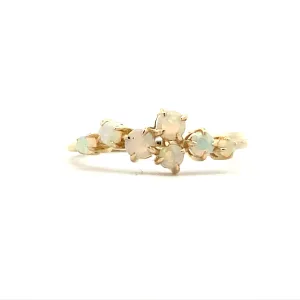 Parle Yellow Gold Opal Scatter Ring RCO137N1XCI