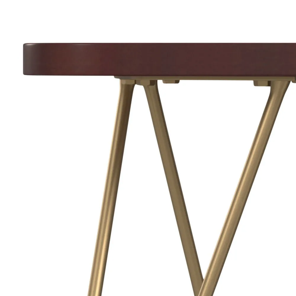 Patrice - Metal And Wood Accent Table - Dark Brown