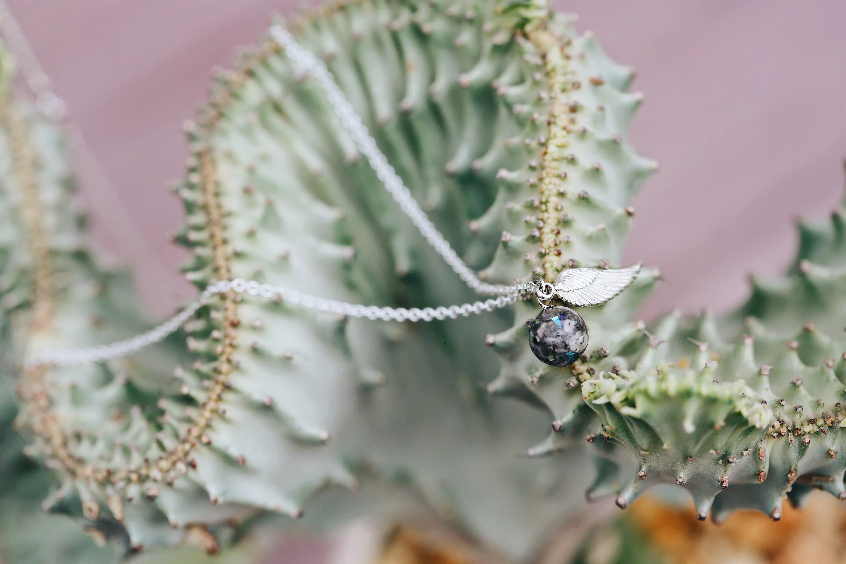 Pearl angel wing necklace