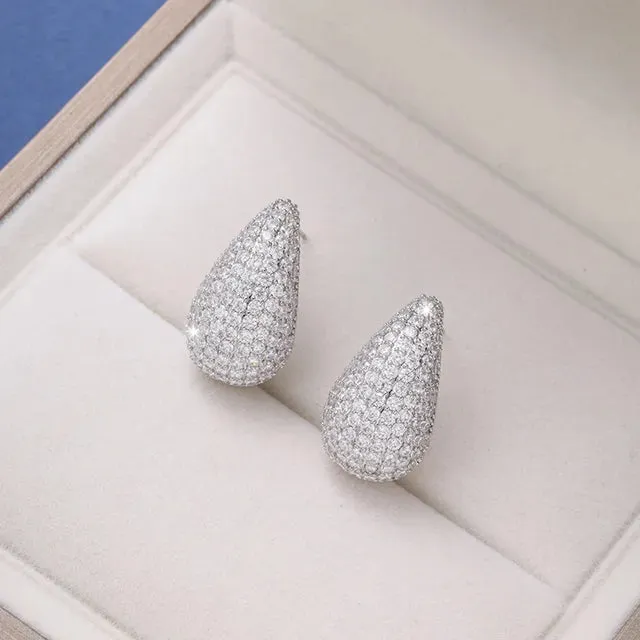 Pre Order:  Chunky Zircon Teardrop Stud Earrings