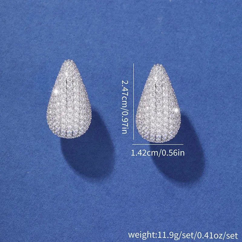 Pre Order:  Chunky Zircon Teardrop Stud Earrings