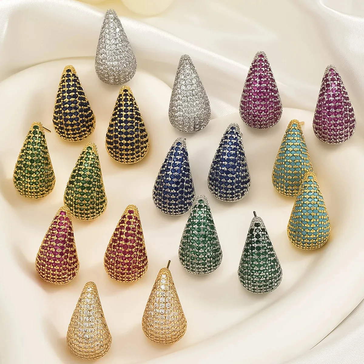 Pre Order:  Chunky Zircon Teardrop Stud Earrings