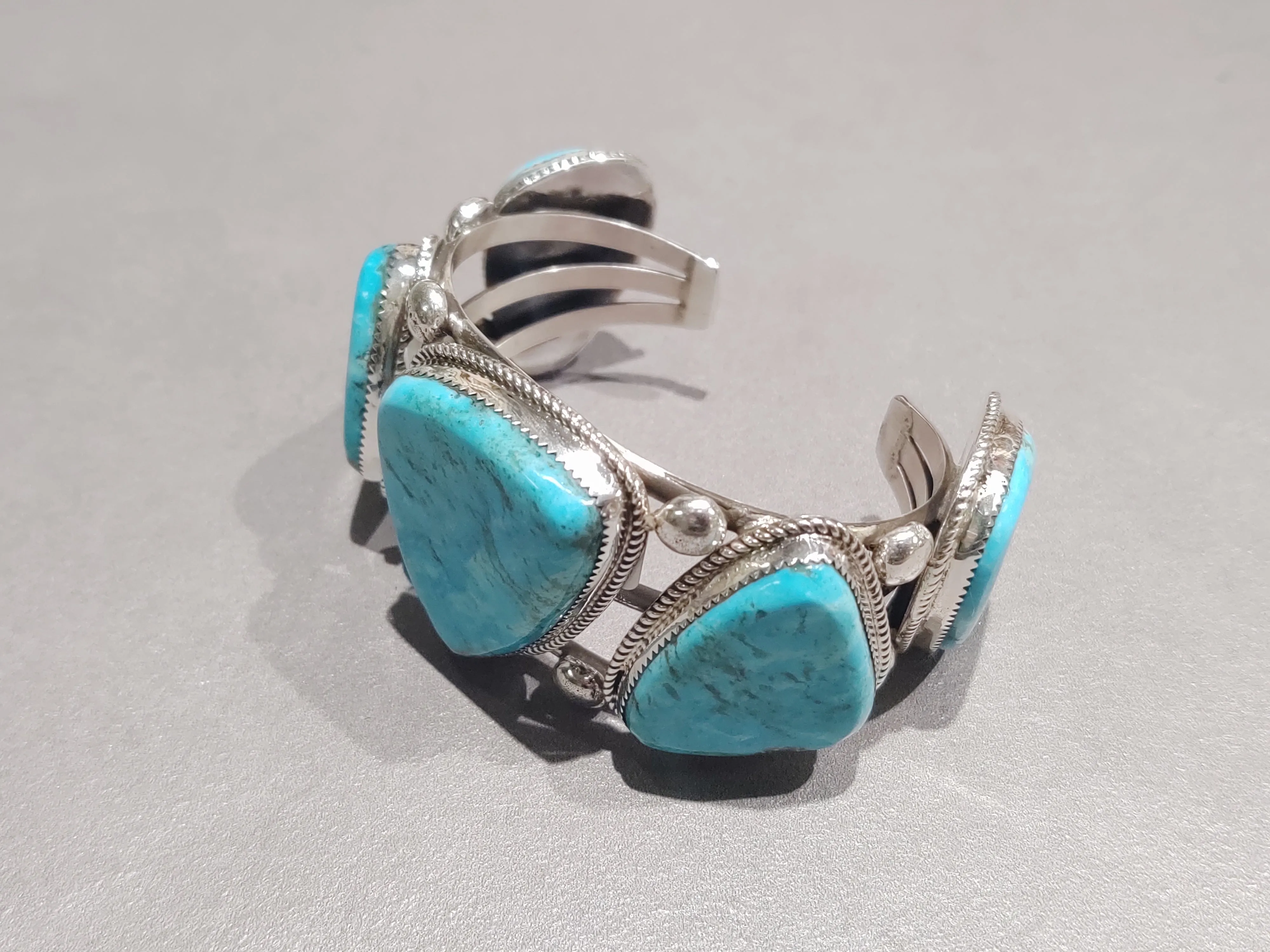 Ray Nez - Kingman Turquoise Cuff - Handmade Native American