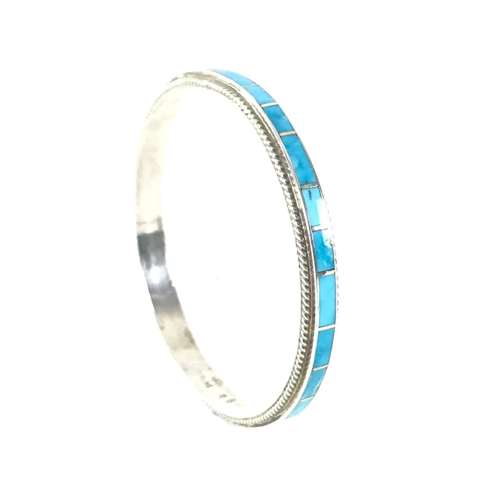 Ricky Booqua Turquoise Inlay Bangle Bracelet