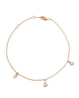 Rose Cut Diamond Anklet (Rose Gold)