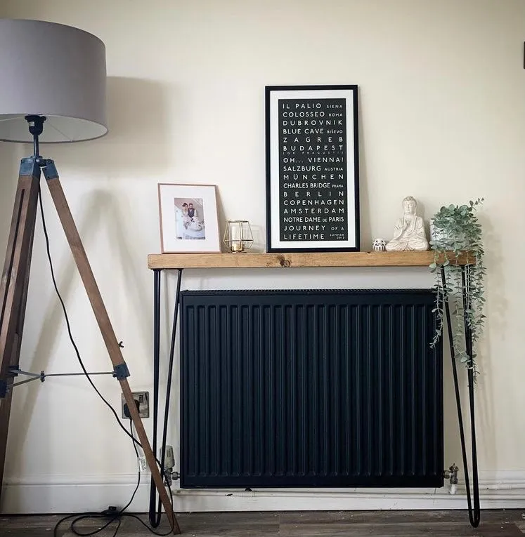 Rustic Wooden Radiator Shelf & Console Table handcrafted in the UK