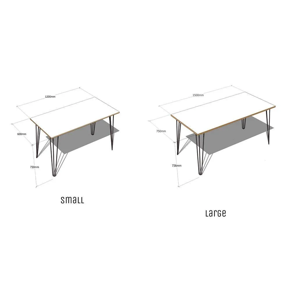 Scandinavian Style Birch Ply Formica Desk