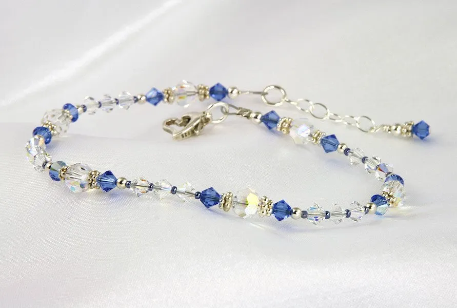 Shimmering - Something Blue Sapphire Wedding Anklet