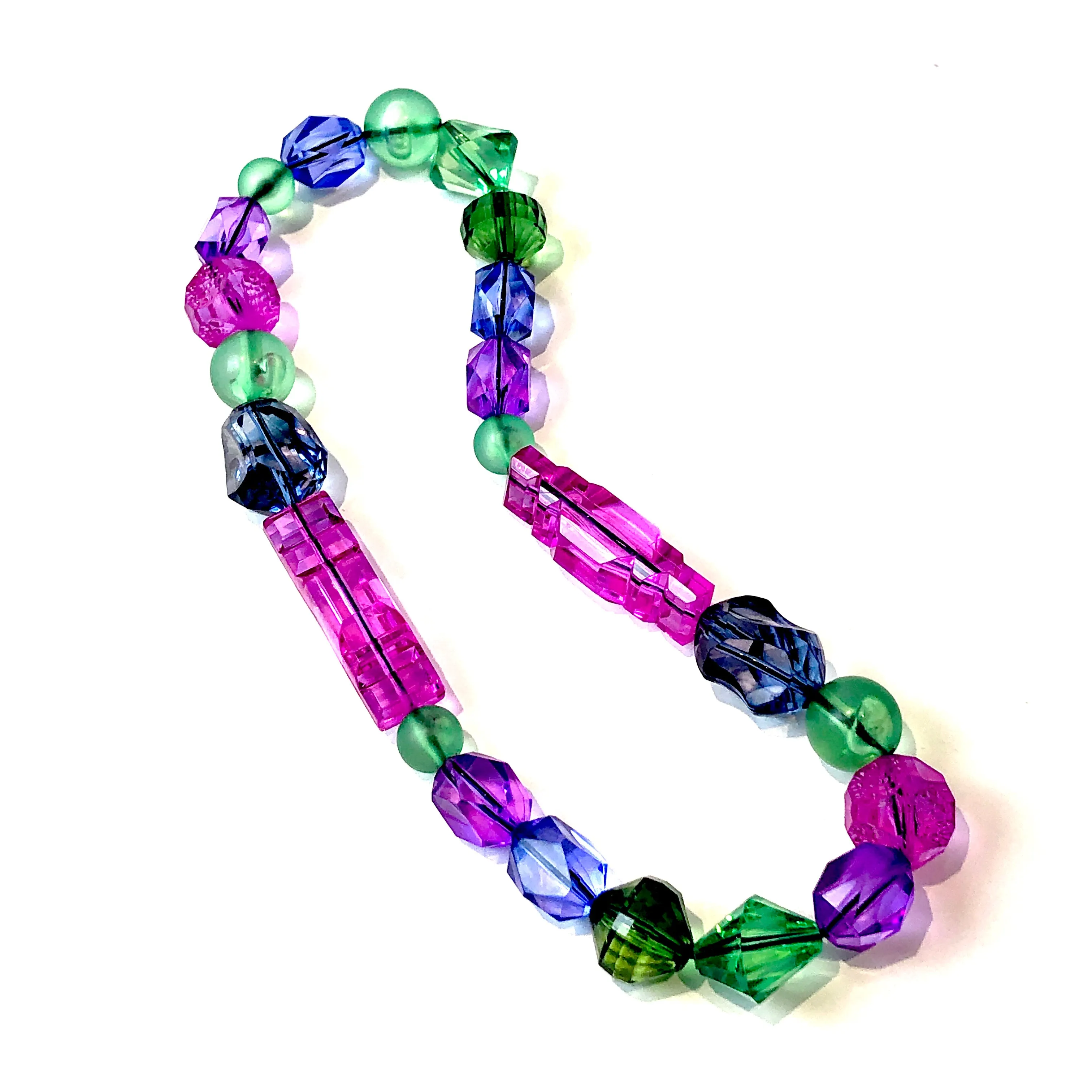 Spring Gems Lucite Stretch Bauble Necklace - Shortie