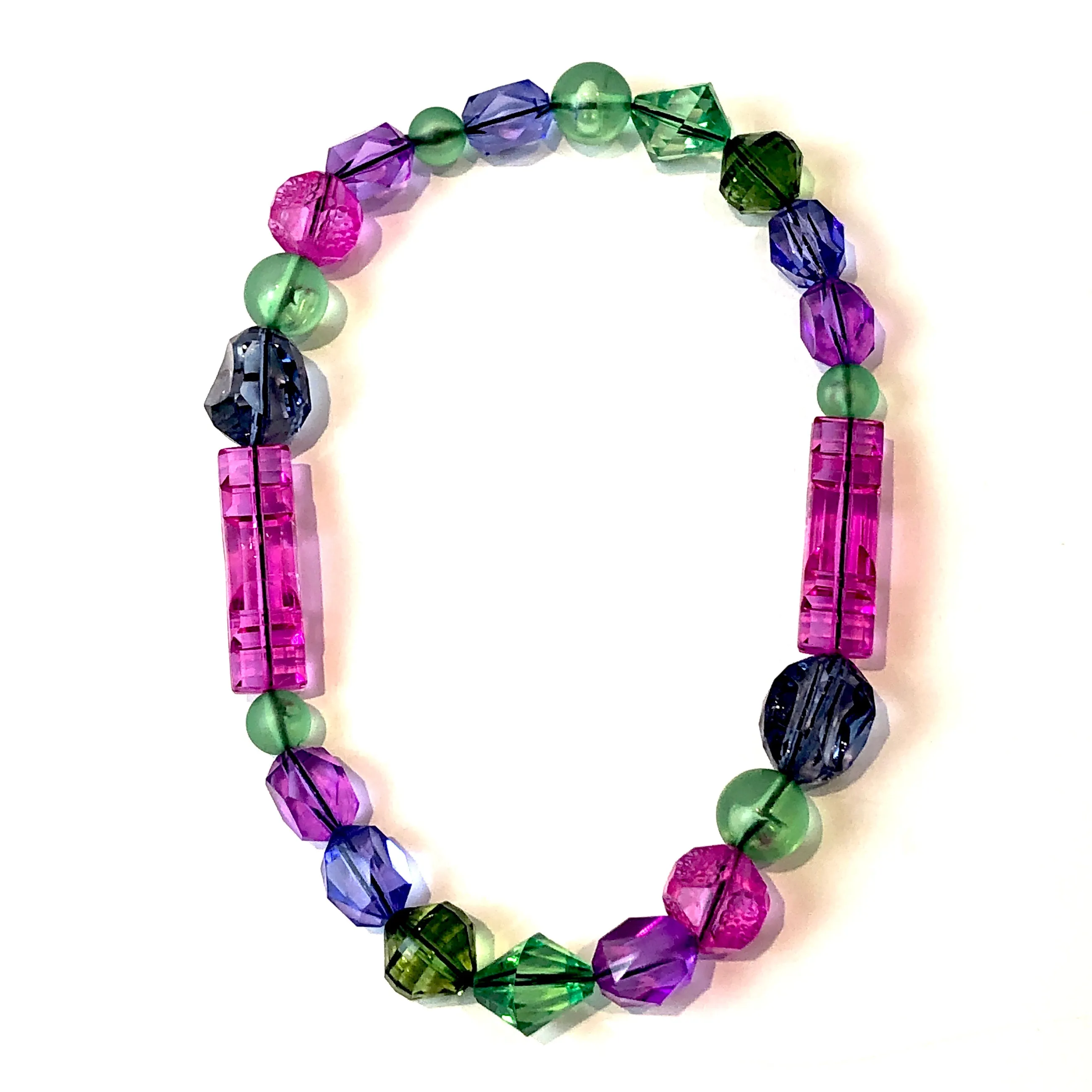 Spring Gems Lucite Stretch Bauble Necklace - Shortie