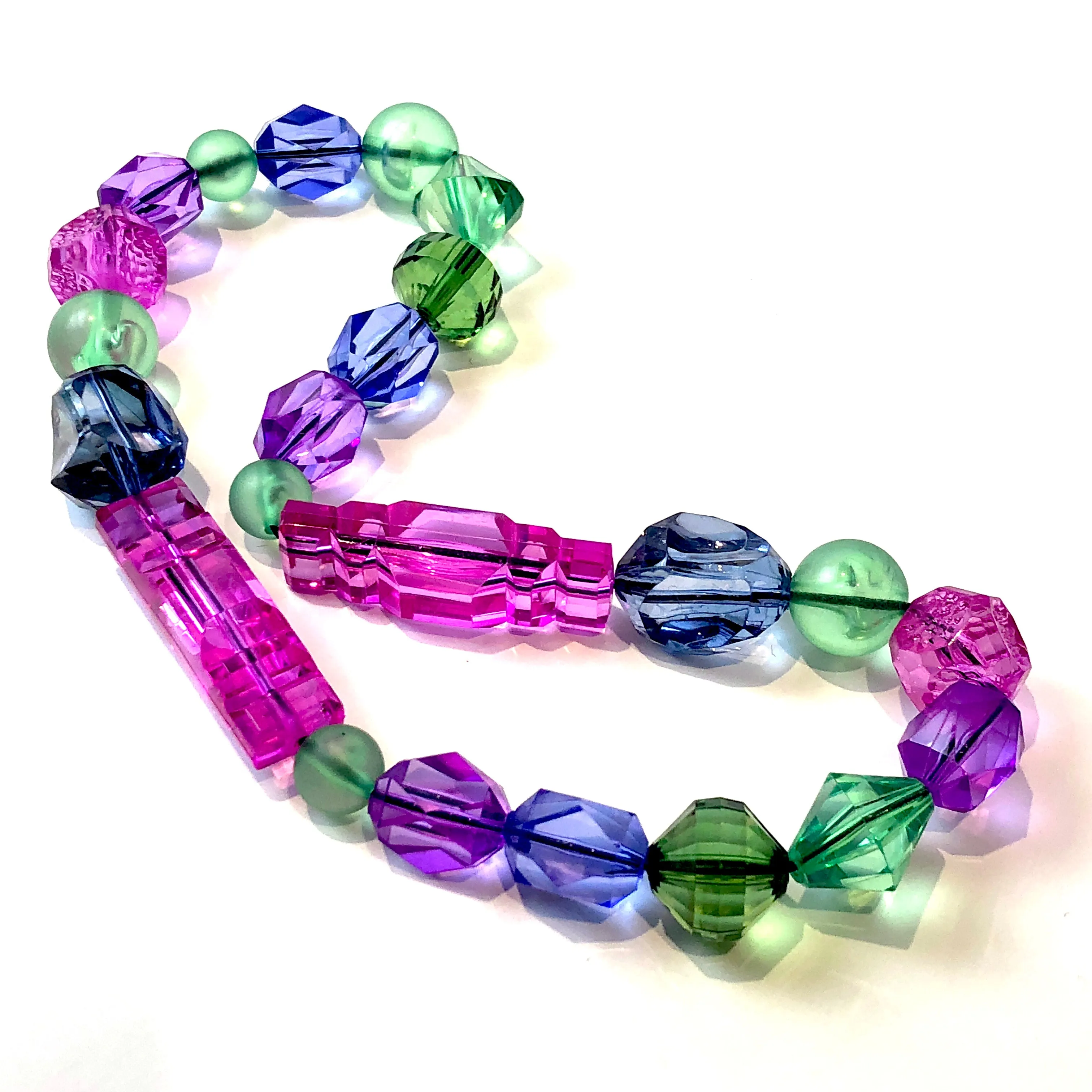 Spring Gems Lucite Stretch Bauble Necklace - Shortie