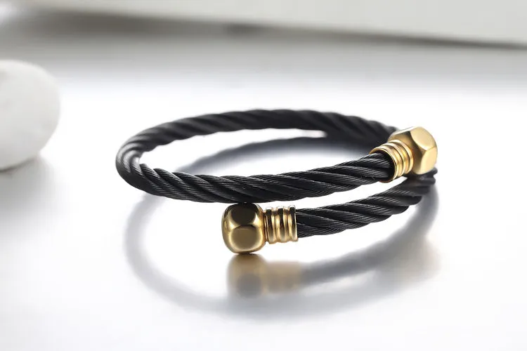 Steel Wire Braided Hemp Rope Stainless Steel Bracelet