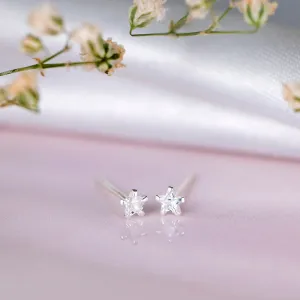 Sterling Star Zircon 925 Stud Silver Earrings