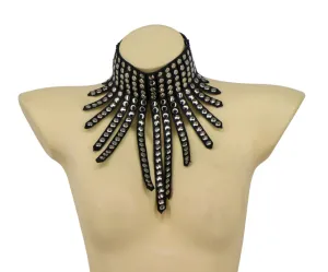 Studded Fringe Choker