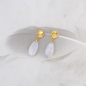 Sun Drop Moonstone Earrings