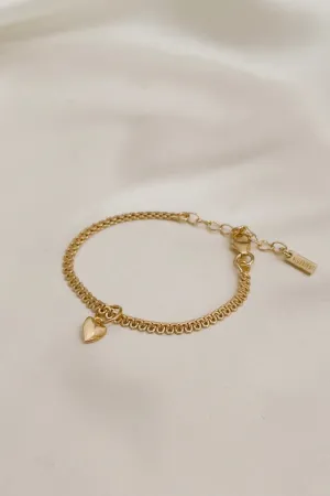 Sweetheart Lace Chain Anklet -  Gold