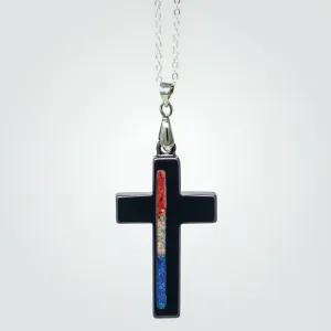 T2T Patriot Cross Necklace – (Black Ceramic R/W/B)