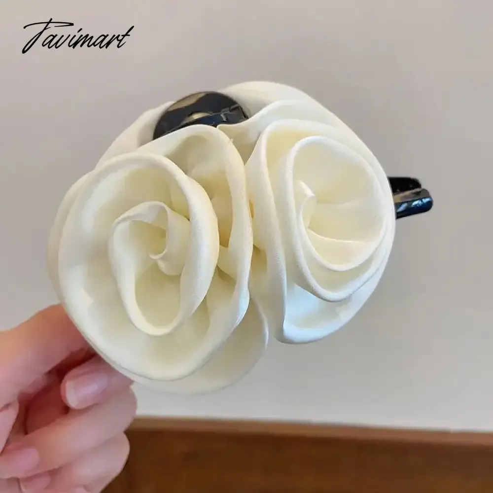 Tavimart French Rose Hair Claw Clips Temperament Elegant Hairpin Women Princess Headdress Fashion Grab Clip Female Hair Accessories