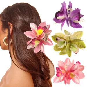 TAVIMART  -  Small Hair Clip Orchid Flower Hair Claws Headwear Women Fashion Retro Shark Clips Hairpin Hair Accessories