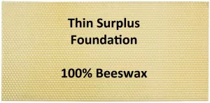 Thin Surplus Wax Foundation for Comb Honey - 10 Sheets 4" X 16 1/2" (10.16 CM X 41.91 CM)