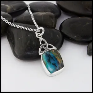 Trinity Knot Pendant with Peruvian Opal