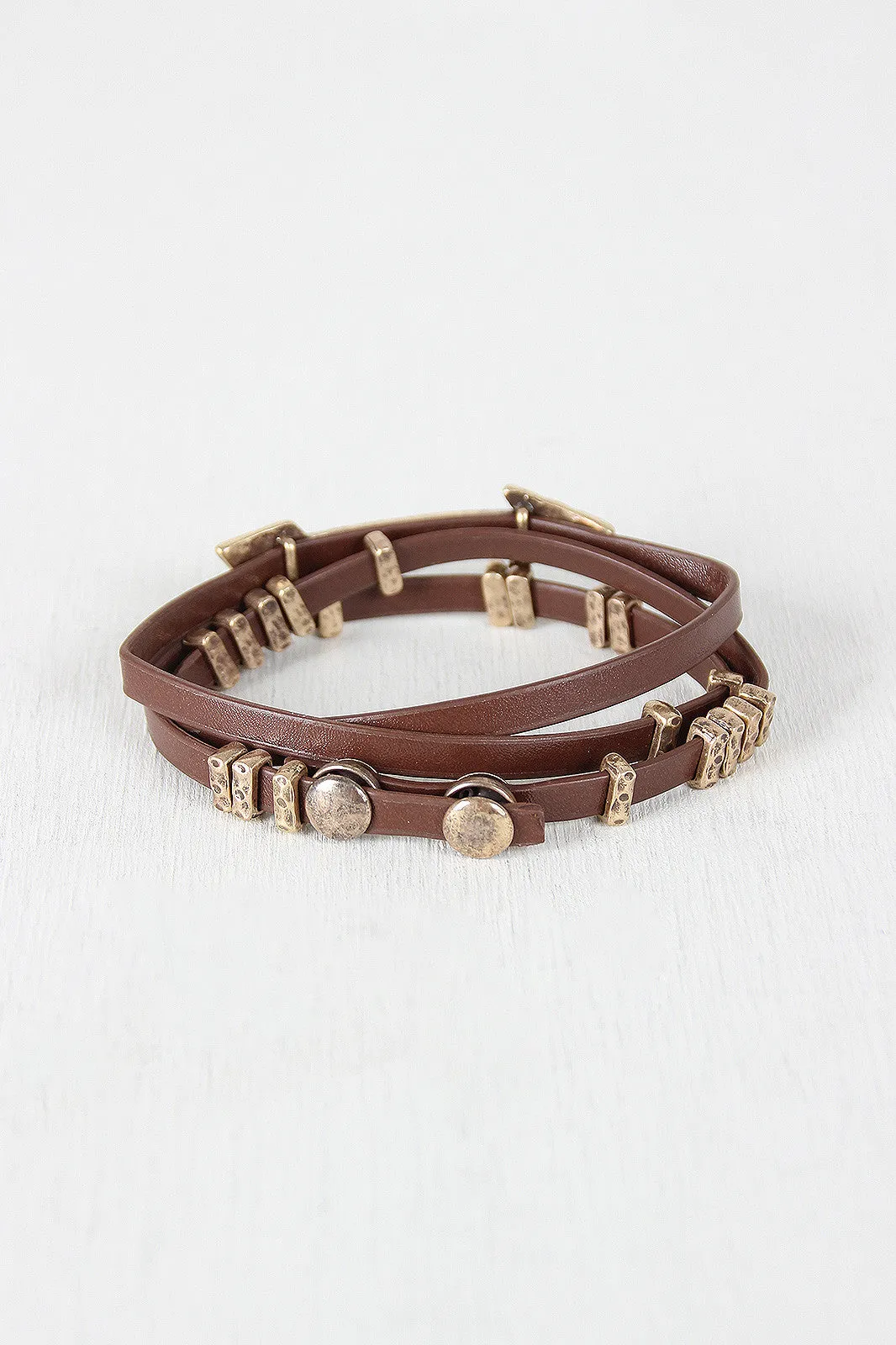 Vegan Leather Wrap Arrow Bracelet