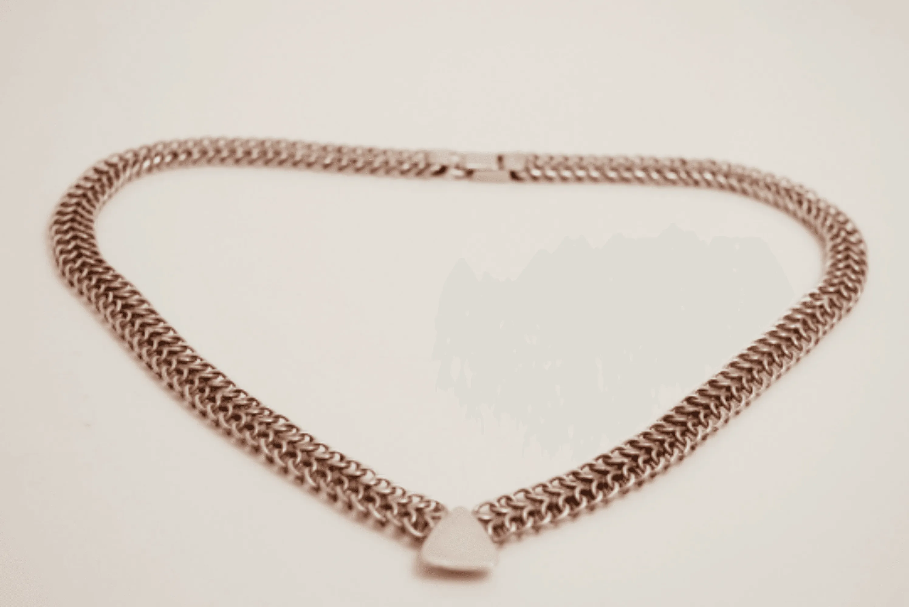 Vintage Mexican Sterling Silver Necklace Choker with Snap Clasp