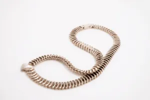 Vintage Mexican Sterling Silver Necklace Choker with Snap Clasp