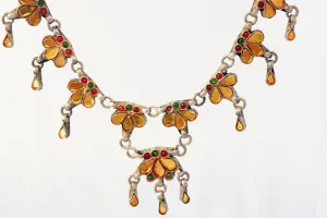 Vintage Silver Kundan Indian Choker Necklace