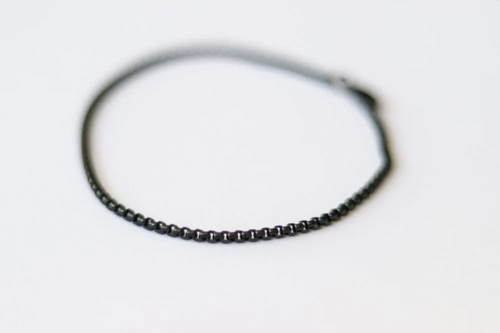 Waterproof chain anklet for men, minimalist mens ankle bracelet, black chain, festival jewelry