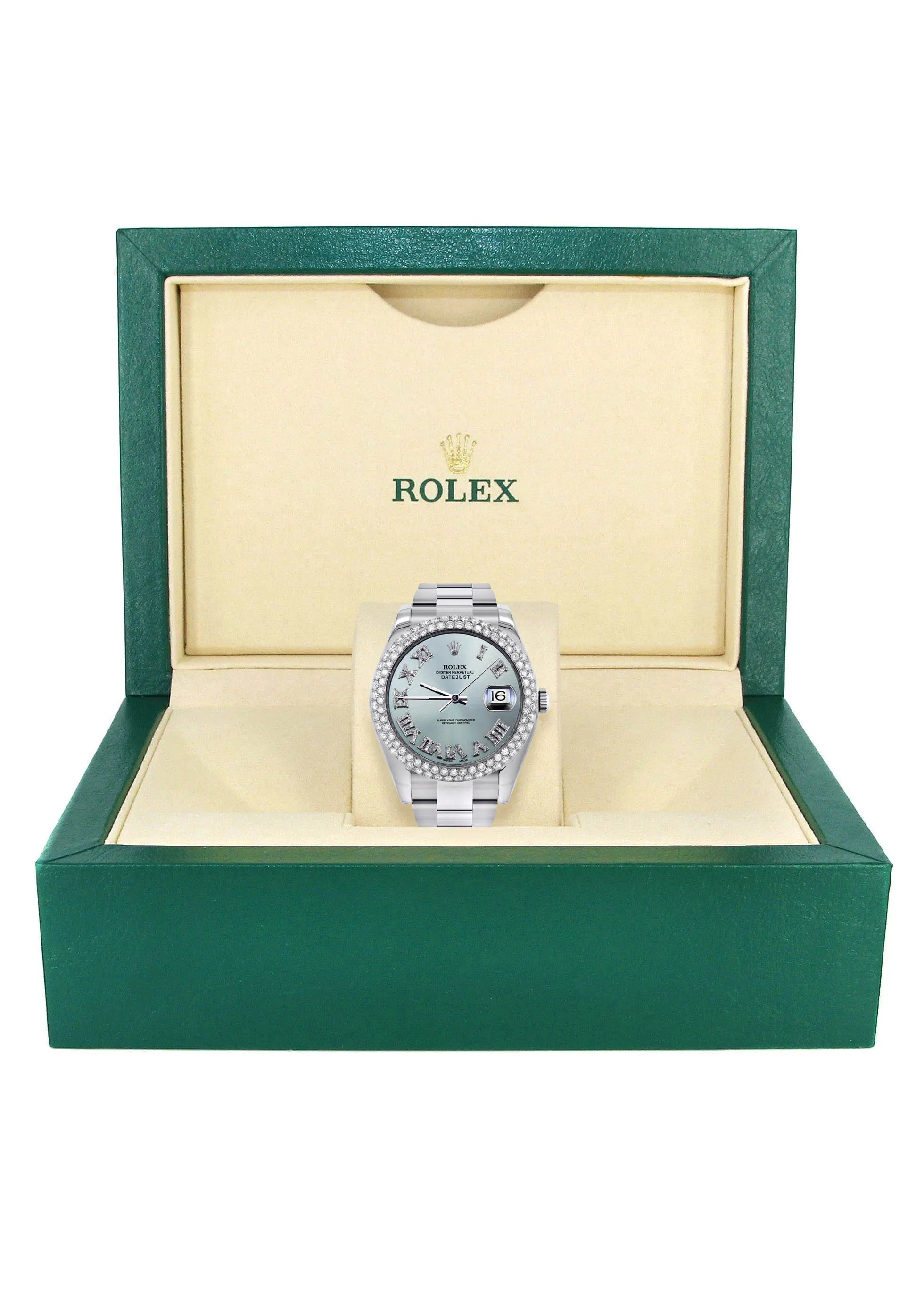 Womens Rolex Datejust II Watch | 41 MM | Turquoise Roman Numeral Dial | Two Row | Oyster Band