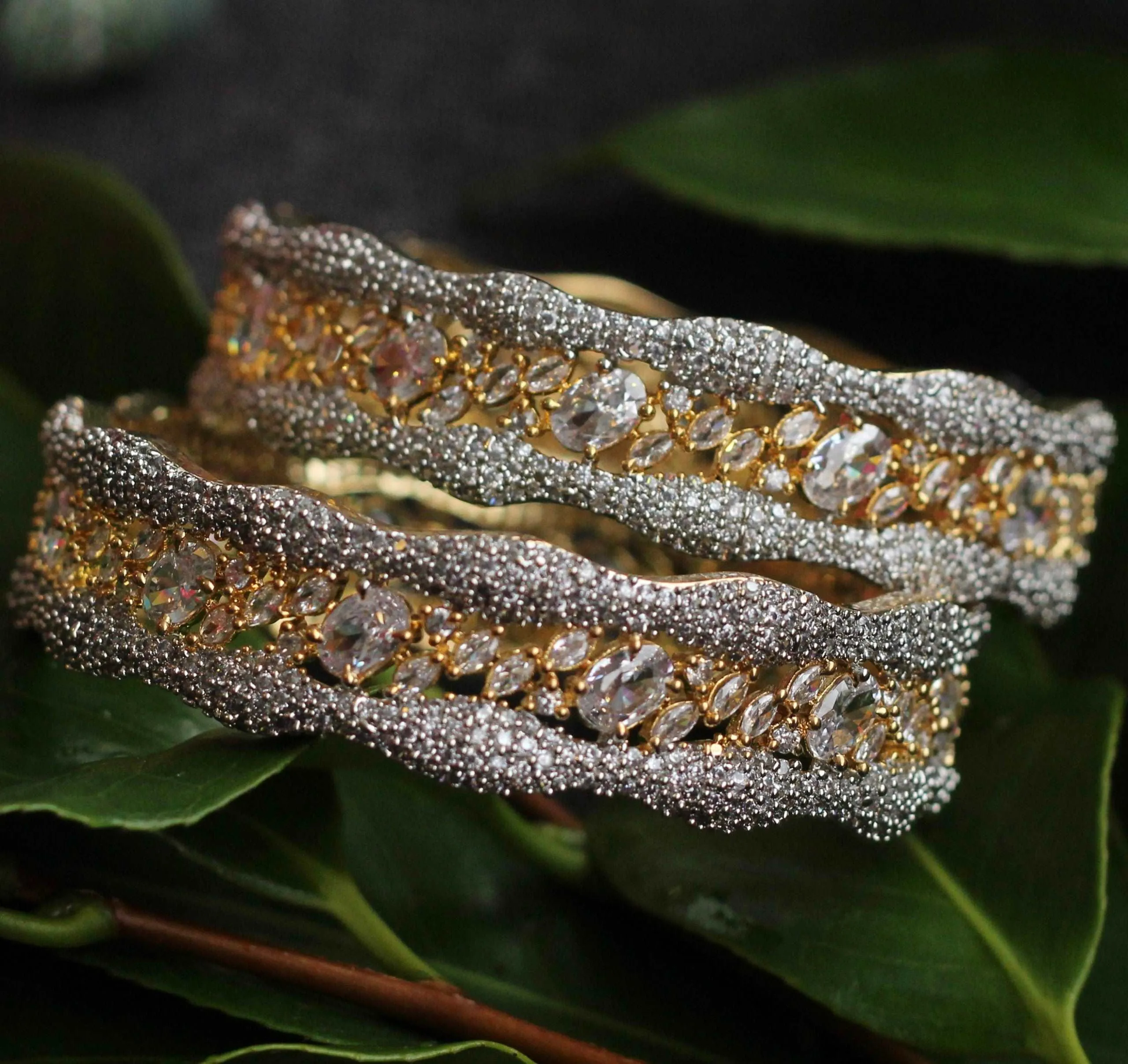 ZIRCON GOLD BANGLES